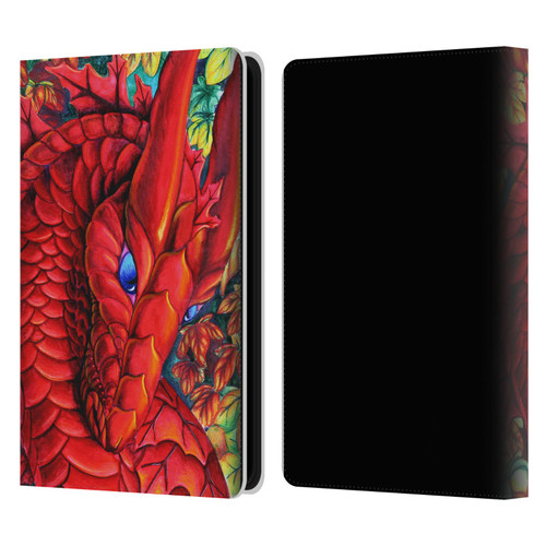 Carla Morrow Dragons Red Autumn Dragon Leather Book Wallet Case Cover For Amazon Kindle Paperwhite 5 (2021)